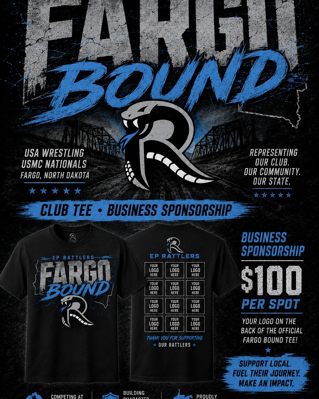 Rattlers fundraiser tee design